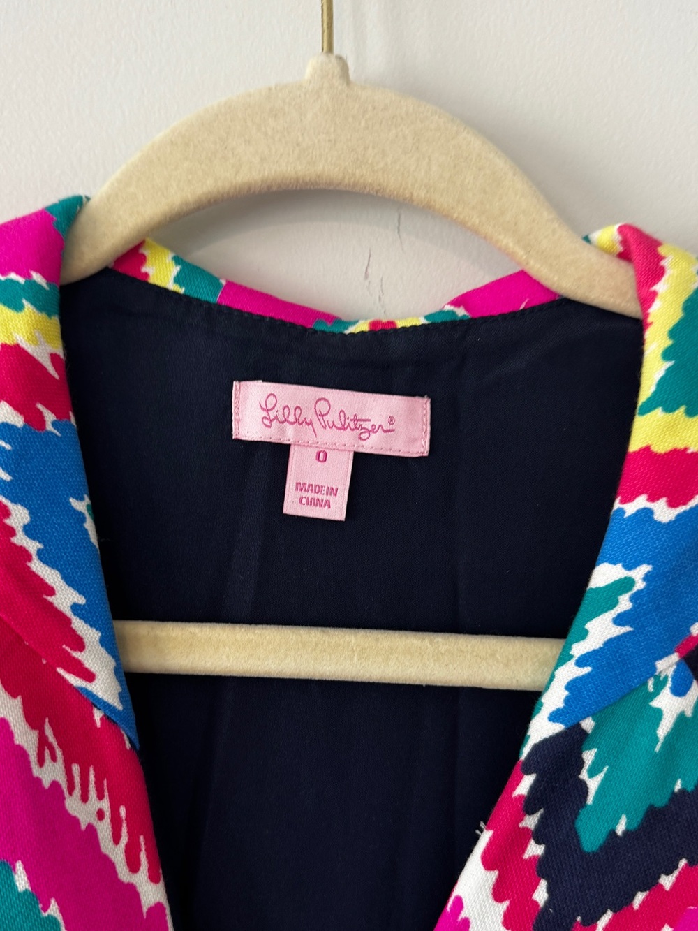 Lilly Pulitzer Sherlyn Dress Hearts A Flutter Chevron Zigzag Size 0 - Picture 4 of 5